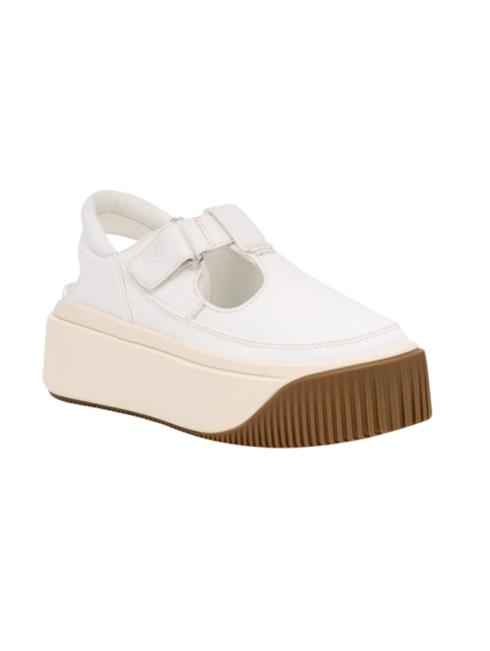 UGG Cream Platform Comfy Summer Walking  Sneakers Shoes Cream and Brown Sole